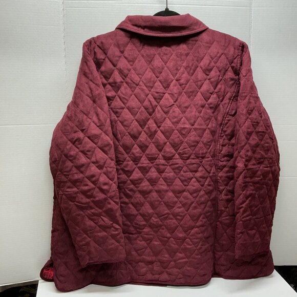 2X Faux Suede Quilted Barn Jacket with Lining-Spiced Wine Isaac Mizrahi Live! - Picture 2 of 13